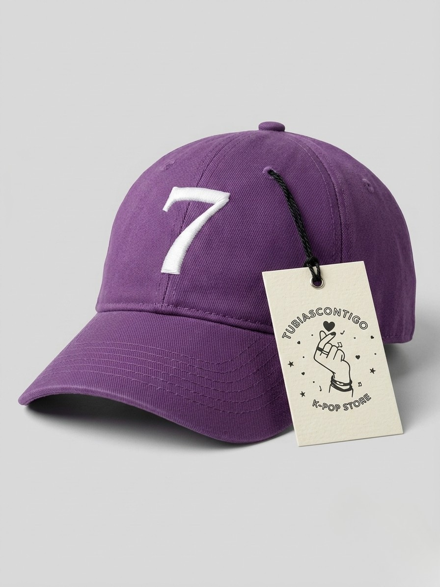 GORRA  BORDADO  numero 7 3D BTS LILA